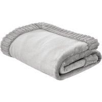 Catherine Lansfield Velvet And Faux Fur Throw150X200 Silver