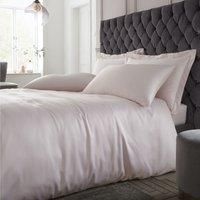 Catherine Lansfield Silky Soft Satin Single Duvet Set Blush