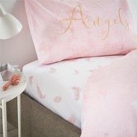 Catherine Lansfield Angel Wings Easy Care King Fitted Sheet Blush