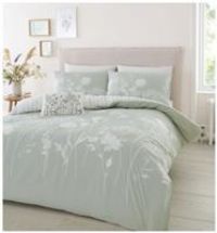 Catherine Lansfield Meadowsweet Floral Easy Care Double Duvet Set Green
