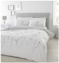 Catherine Lansfield Meadowsweet Floral Easy Care King Duvet Set White/Grey