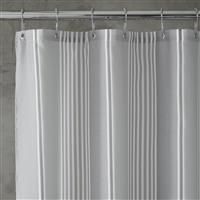 Catherine Lansfield Textured Stripe Polyester Shower Curtain, Silver