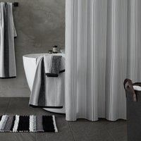 Catherine Lansfield Textured Stripe Polyester Shower Curtain, Silver