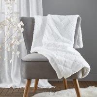 Catherine Lansfield, White, Throw-137x170cm