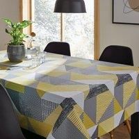 Catherine Lansfield Larsson Geo 137x229cm Wipe Clean Cotton Table Cloth Ochre