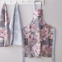 Catherine Lansfield Dramatic Floral Apron Grey
