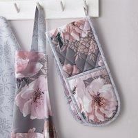 Catherine Lansfield Dramatic Floral Double Oven Glove Grey