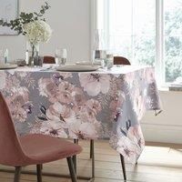 Catherine Lansfield Dramatic Floral 137x178cm Wipe Clean Cotton Table Cloth Grey