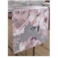 Catherine Lansfield Dramatic Floral Table Runner Grey