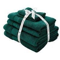 Catherine Lansfield Bathroom Anti-Bacterial Cotton 6 Piece Towel Bale White