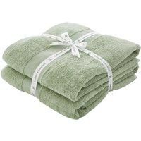 Catherine Lansfield Bathroom Anti-Bacterial Cotton Bath Sheet Pair Sage