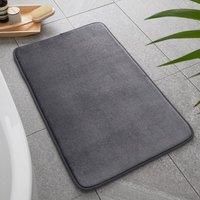 Catherine Lansfield Bathroom Anti-Bacterial Memory Foam Bath Mat Charcoal, BR/55661/W/BMAT/CHC