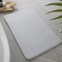 Catherine Lansfield Bathroom Anti-Bacterial Memory Foam Bath Mat Silver