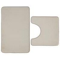 Catherine Lansfield Anti-Bacterial Memory Foam Bath Mat & Pedestal Mat Set