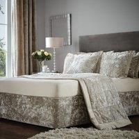 Catherine Lansfield Crushed Velvet King Divan Base Wrap Natural BD/46254/W/BWRAPK/NT