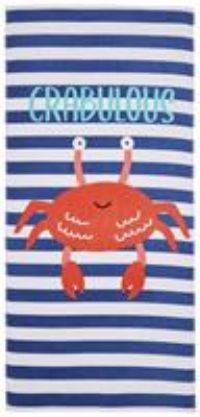Catherine Lansfield Crabulous Beach Towel Blue