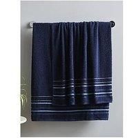 Catherine Lansfield Java Stripe Soft & Absorbent Cotton Bath Sheet Pair Grey