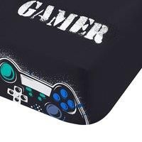 Catherine Lansfield Kids Bedroom Game Over Double Fitted Sheet 25 cm Depth Black