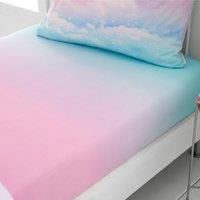 Catherine Lansfield Kids Ombre Rainbow Clouds Single Fitted Sheet Pastel