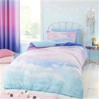 Catherine Lansfield Bedding Ombre Rainbow Clouds Single Duvet Cover Set with Pillowcases Pastel, 2 Pieces,Single Duvet Set