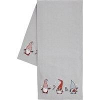 Catherine Lansfield Dining Christmas Gnomes Cotton 33x220 cm Runner Grey Red Table Cloth Standard
