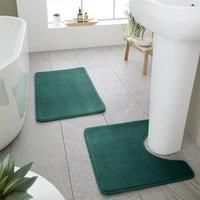 Catherine Lansfield Bathroom Anti-Bacterial Memory Foam Bathmat Bath Mat Forest Green, Mats, One Size