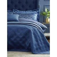 Catherine Lansfield Art Deco Pearl Bedspread 220X230 In Navy