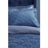 Catherine Lansfield Art Deco Pearl Oxford 50x75cm + border Pack of 2 Pillow cases with envelope closure Navy Blue