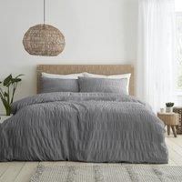 Catherine Lansfield Catherine Lansfield Seersucker Duvet Set In Grey -Sk