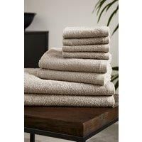 Catherine Lansfield Quick Dry Cotton 8 Piece Towel Set Natural