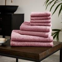Catherine Lansfield Quick Dry Cotton 8 Piece Towel Set Pink