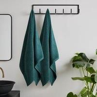 Catherine Lansfield Quick Dry Cotton Bath Sheet Pair Forest Green