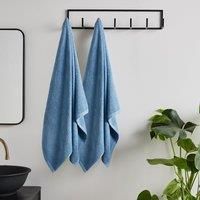 Catherine Lansfield Quick Dry Cotton Bath Sheet Pair Blue