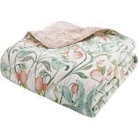 Catherine Lansfield Bedroom Clarence Floral Quilted 220x230cm Quilted Bedspread Natural/Green