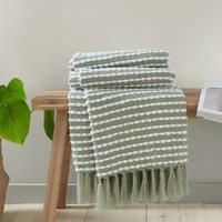 Catherine Lansfield Living Stab Stitch 125x150 cm Blanket Throw Sage Green