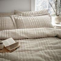 Pineapple Elephant Tamba Jersey Stripe Linear Oxford Pillow Case, Natural, Pair