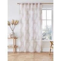 Catherine Lansfield Living Palm Leaf 55x72 Inch Slot Top Curtain Panel Natural