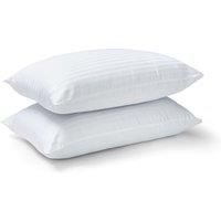 Catherine Lansfield Hotel Satin Stripe 200TC Pillows Medium Firmness PAIR WHITE