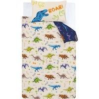 Catherine Lansfield Prehistoric Dinosaurs Natural Duvet Cover Set
