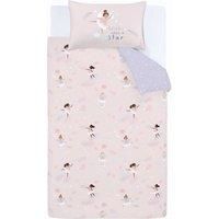 Catherine Lansfield Dancing Fairies Reversible Junior Duvet Cover Set with Pillowcases Pink