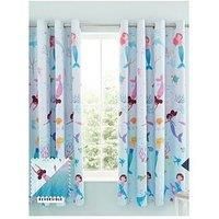 Catherine Lansfield Mermaid 66x72 Inch Fully Reversible Two Curtain Panels Blue/Pink