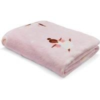 Catherine Lansfield Dancing Fairies Cosy Fleece 130x170cm Blanket Throw Pink