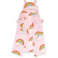 'Rainbow Hearts Fleece' Hooded Blanket