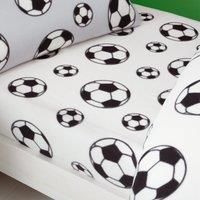 Catherine Lansfield Football Soft Cosy Fleece Fitted Sheet