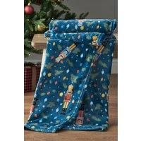 Catherine Lansfield Christmas Nutcracker Fleece Cosy 130x170 cm Blanket Throw Green