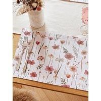 Catherine Lansfield Harvest Flowers Set Of 2 Cotton Placemats
