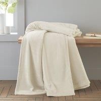 Catherine Lansfield Extra Large Raschel Velvet Touch 200x240cm Blanket Throw Cream