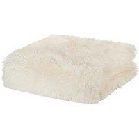 Catherine Lansfield Extra Large Cuddly Deep Pile Faux Fur Family Size 245x280cm Large Blanket Throw Cream