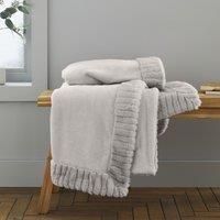 Catherine Lansfield Extra Large Cuddly Deep Pile Faux Fur Family Size 245x280cm Large Blanket Throw Silver Grey