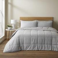 Catherine Lansfield Cosy Cord 6.5 Tog Coverless Comforter Duvet Silver Grey